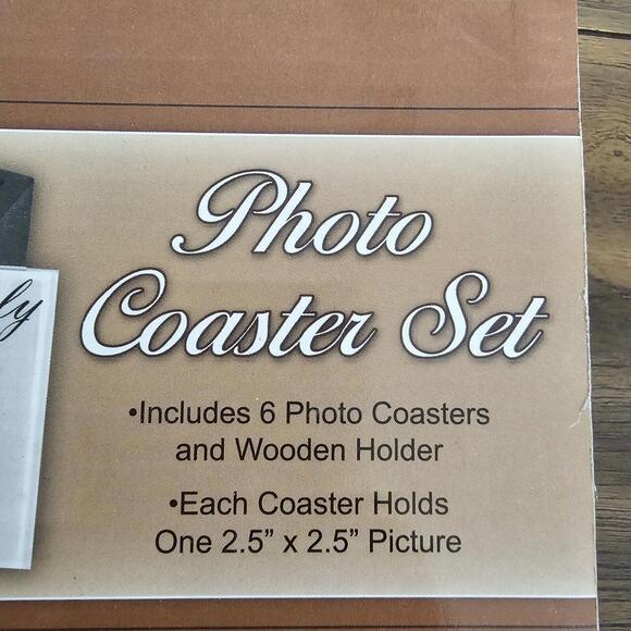 PHOTO COASTER SET - (6 PHOTO COASTERS AND INCLUDES BLACK WOODEN HOLDER) - Picture 6 of 7